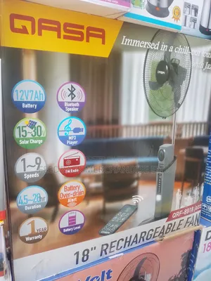 Qasa Rechargeable Standing Fan "18" Inches