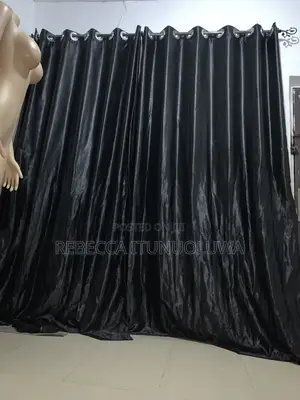 Black Curtains With Rods and Rings for Windows or Doors
