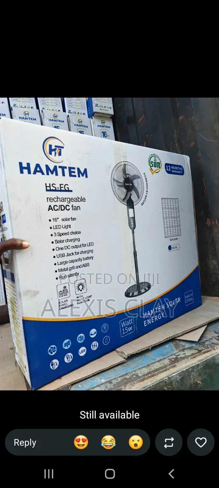 SOLAR Standing Fan