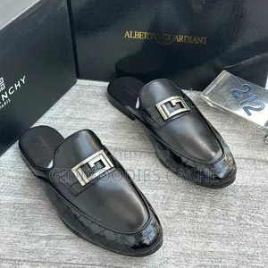 Alberto Guardiani Men’s Croc Leather Mix Mules