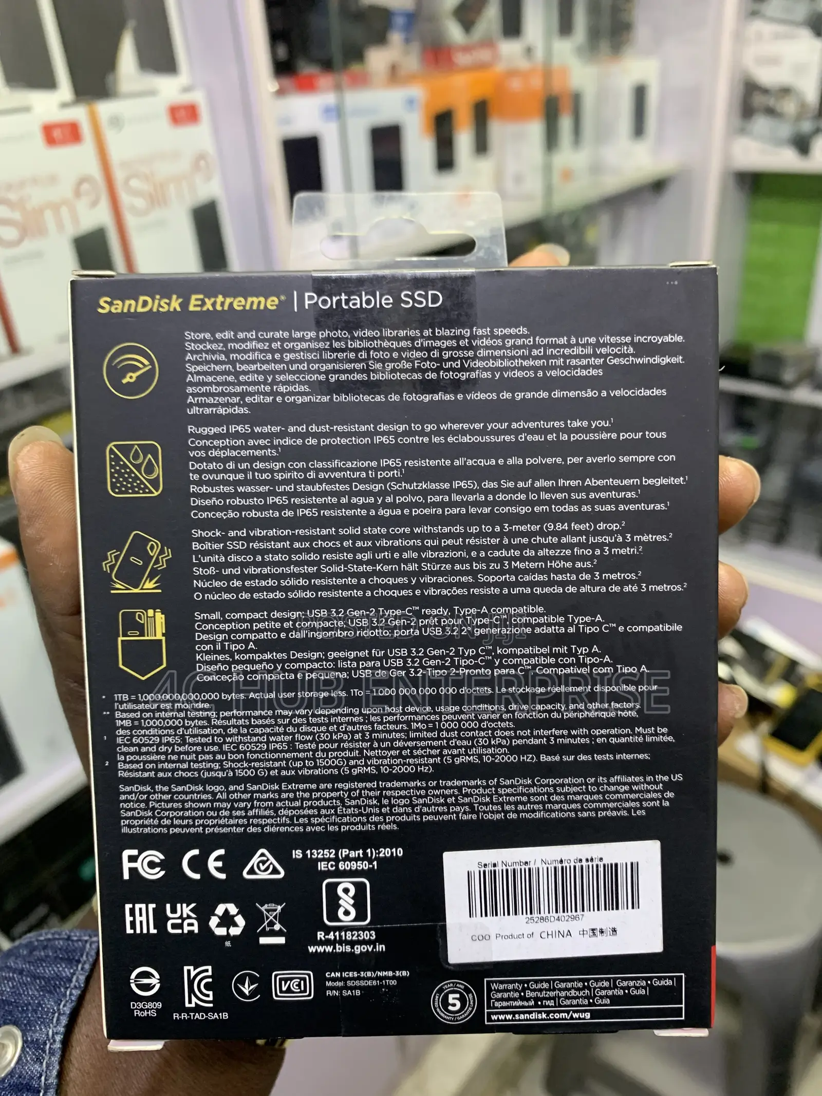 San-Disk 1tb Extreme External SSD