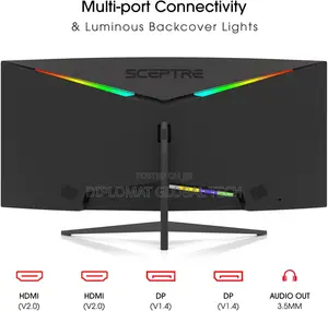 Sceptre 34-Inch Curved Ultrawide WQHD Monitor Built-in Speakers