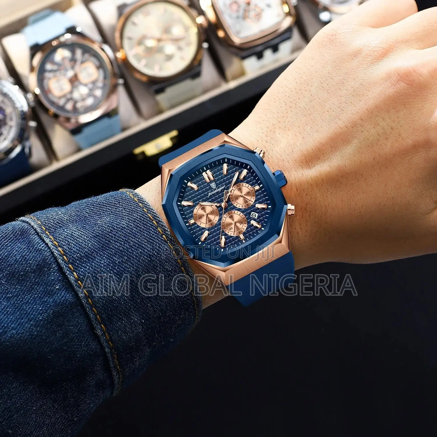 Blue Poedagar Chronograph Watch
