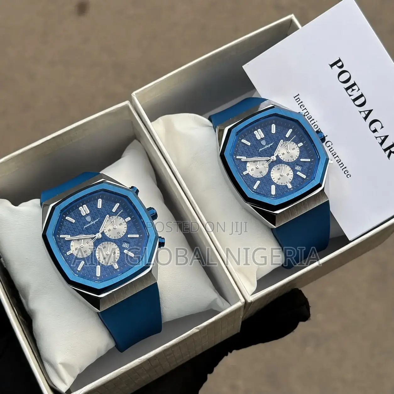 Blue Poedagar Chronograph Watch
