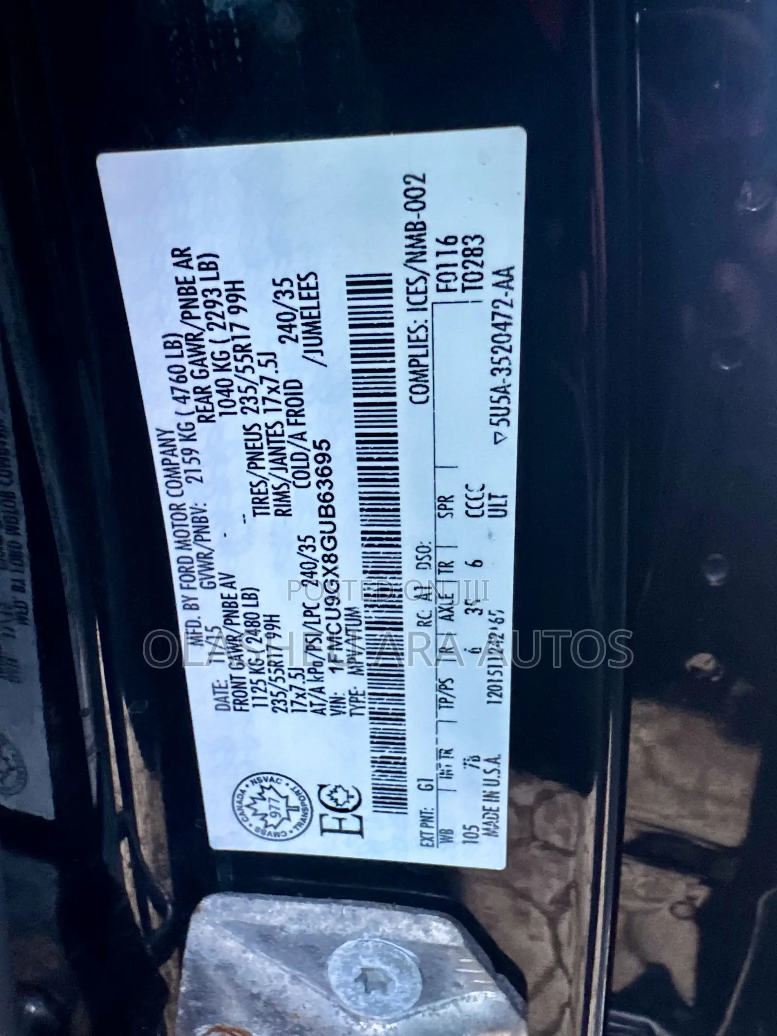 Ford Escape SE FWD 2016 Black