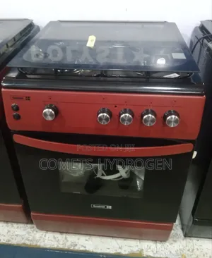 Scanfrost 4-Burner Gas Cooker 60x60 Burgundy Red (Oven Grill)