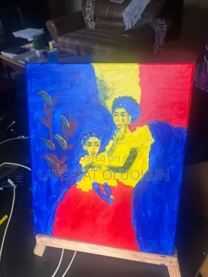 Original Mother Child Acrylic Painting – Handmade Wall Art