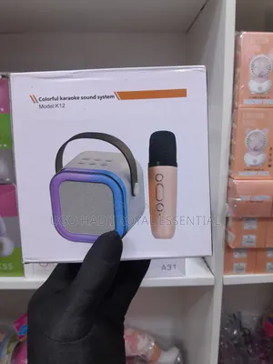  Mini Portable Bluetooth Speaker With Wireless Mic RGB Lights