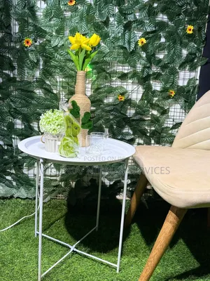 Foldable Round Metal Coffee Table / Side Stool