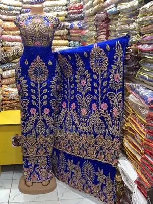 Net on Rawsilk Indian George With Contrast Colour