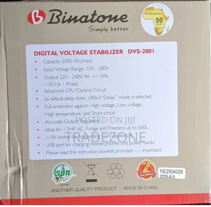 Binatone 2000 VA Digital Voltage Stablizer DVS-2001