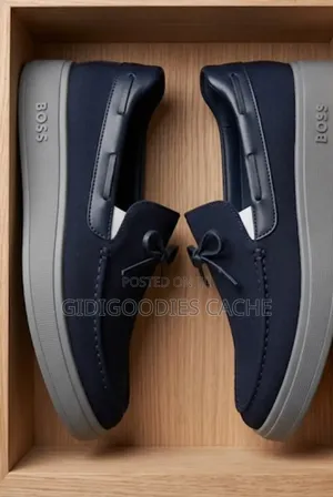 Men’s Boss Gray Sole Loafers in Blue/Black/Green