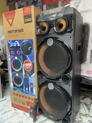 EXLG 12000W High Power Portable Party Speaker + Wireless Mic Remote