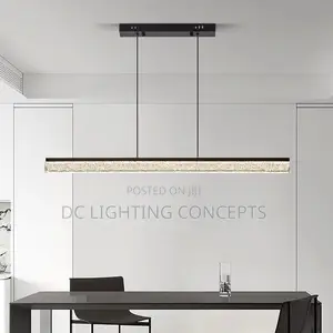 Modern Italian Minimalist Cracked Ice Pattern Led Linear Pendant Light