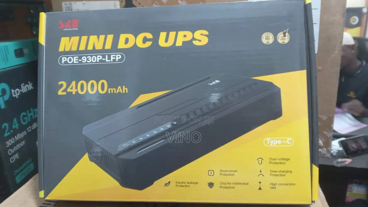 SKE Mini DC UPS (Model: POE-930P-LFP) Is a 24000mAh Backup Power