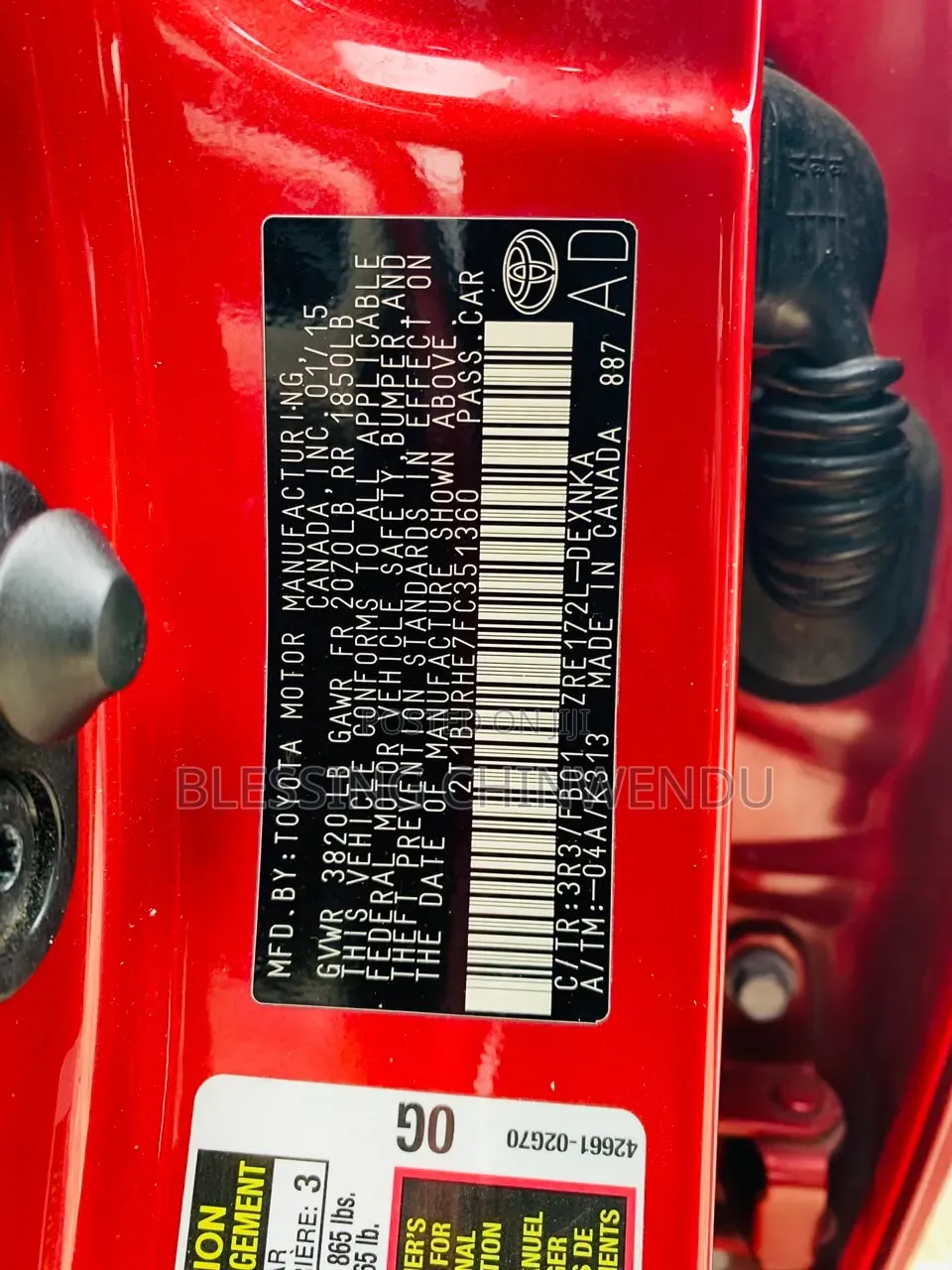 Toyota Corolla 2015 Red