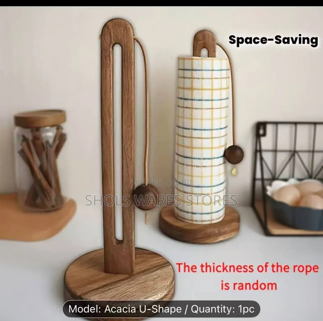 Premium Solid Wood Paper Towel Holder