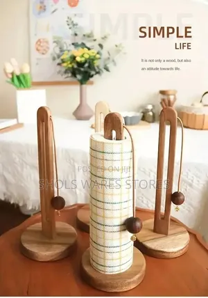 Premium Solid Wood Paper Towel Holder