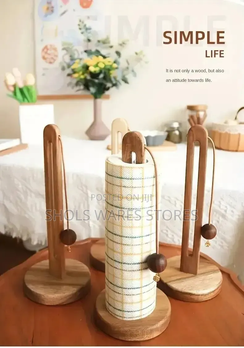 Premium Solid Wood Paper Towel Holder
