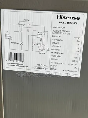 Hisense REF093DR 90L Refrigerator – Silver | 60W Low Power