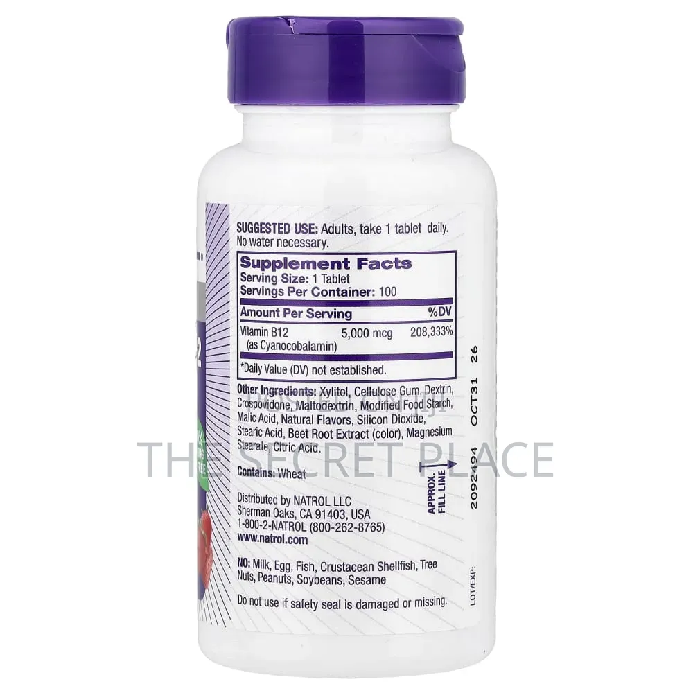 Natrol Vitamin B-12 5,000 MCG