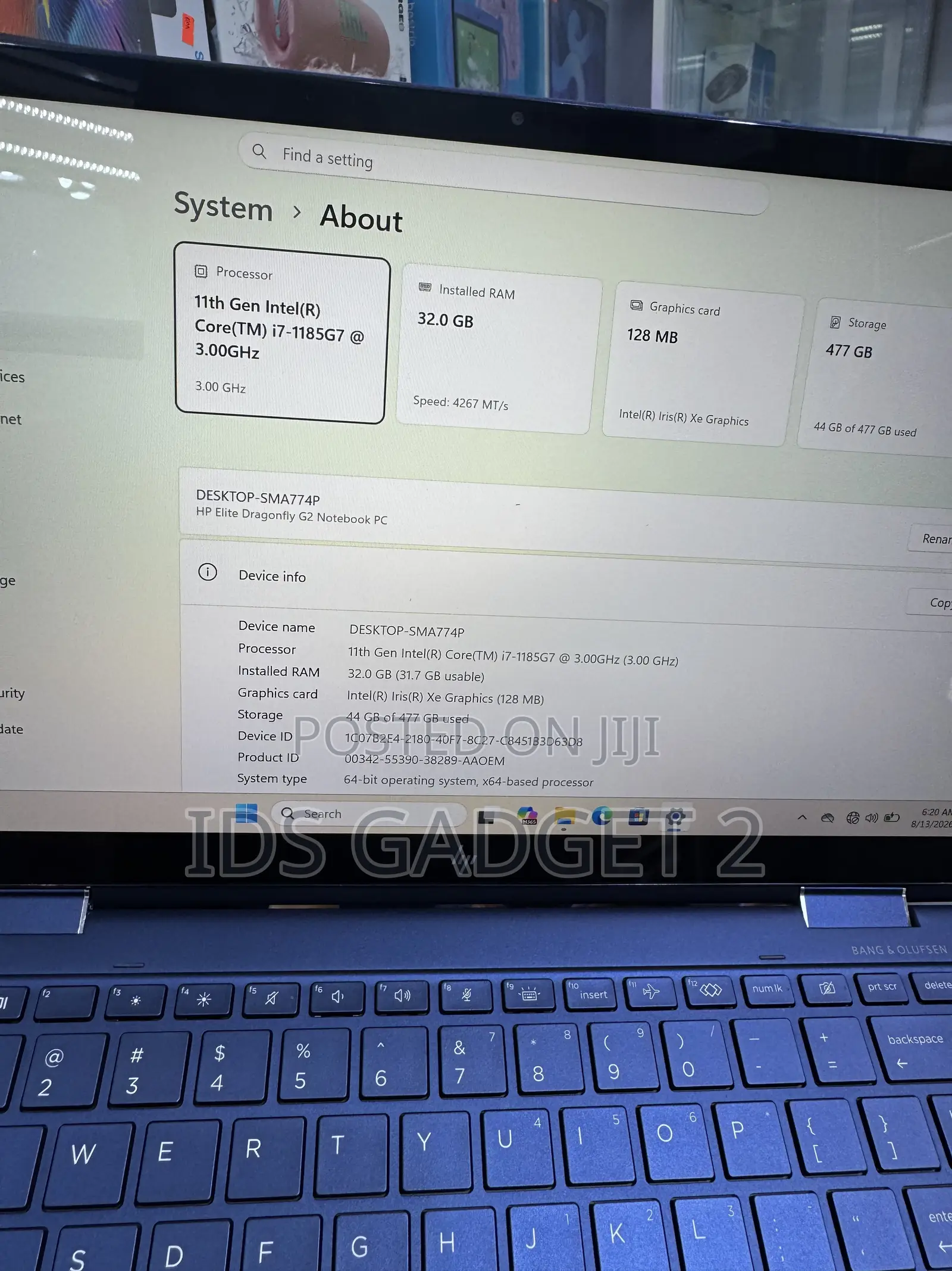 Laptop HP Dragonfly G2 32GB Intel Core i7 SSD 512GB