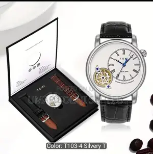 TOMI Luxury Men’s Wristwatch Set With Extra Straps
