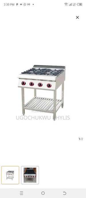 Industrial Gas Cooker 4 Burner