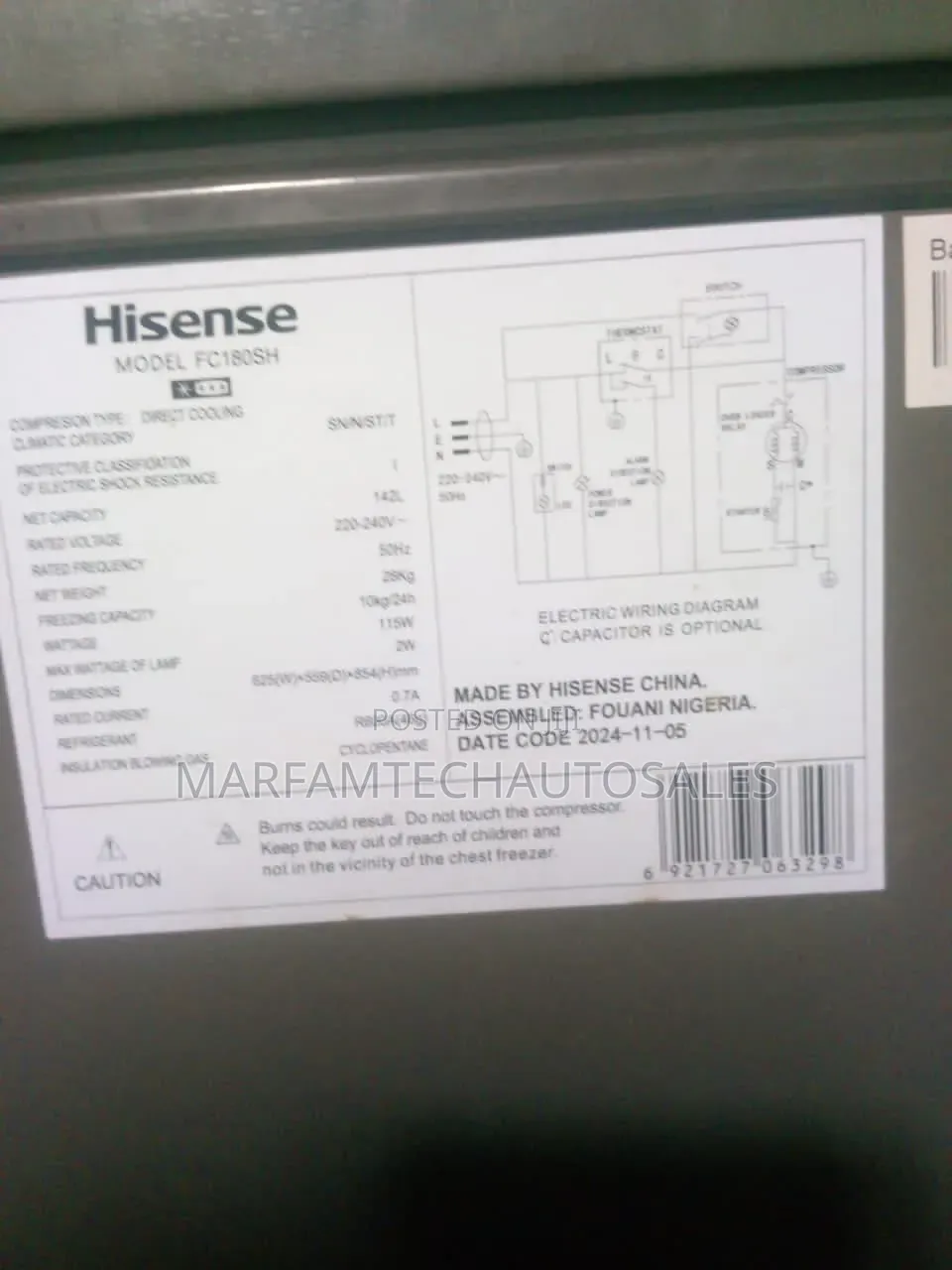 Hisense Deep Freezer