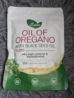 Oregano Oil With Black Seed Oil, 6,200mg, 300Soft Gel