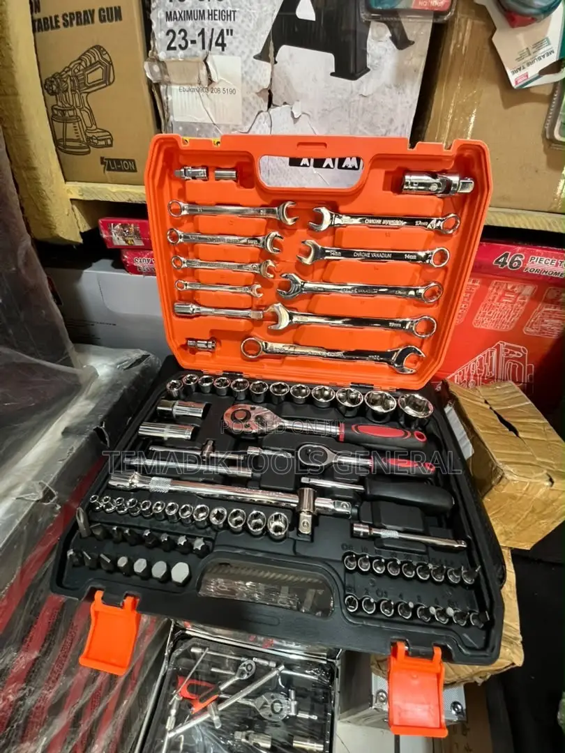 82PCS Professional Tool Box Set - Sockets, Spanners, Ratchet