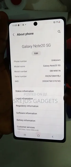 Samsung Galaxy Note 20 5G 256 GB Black