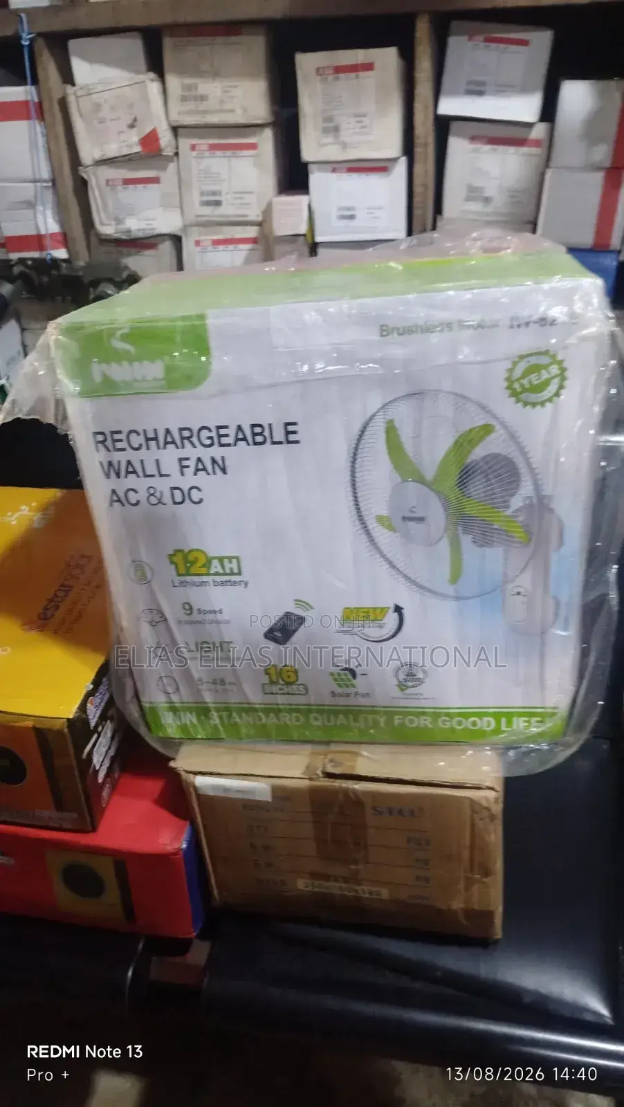 Rechargeable Wall Fan