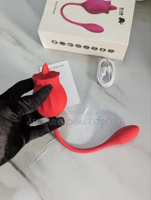 New 2in1 Rose Licking Vibrator + Egg Shaker Vibrator Sex Toy for Women