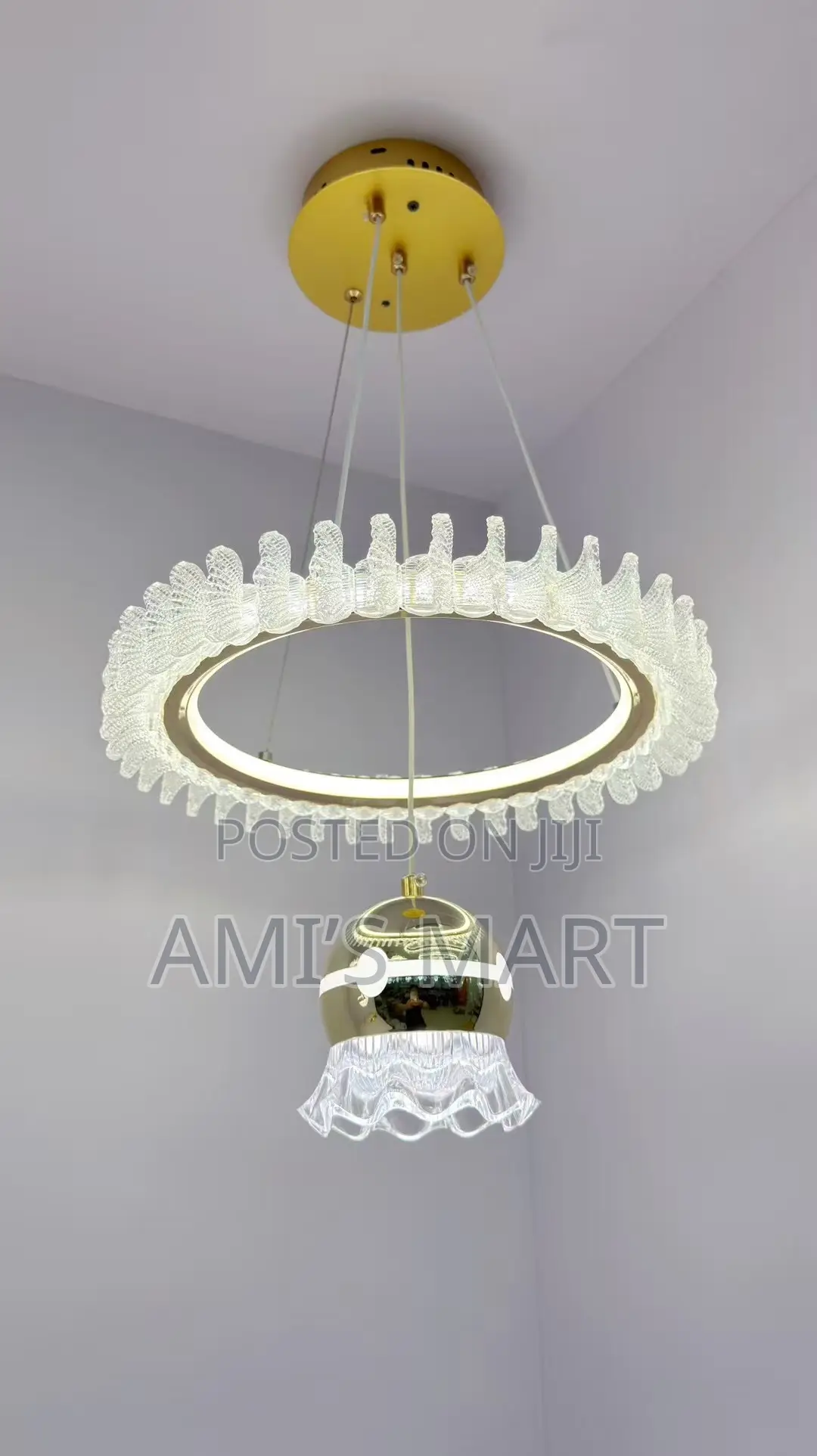 Fancy Crystal Design Pendant Drop Chandelier Light.