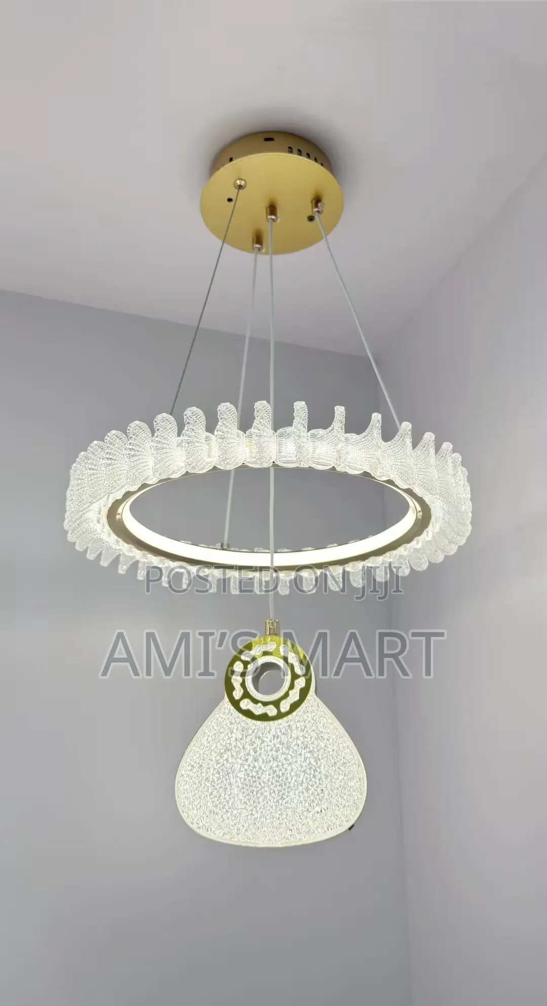 Fancy Crystal Design Pendant Drop Chandelier Light.