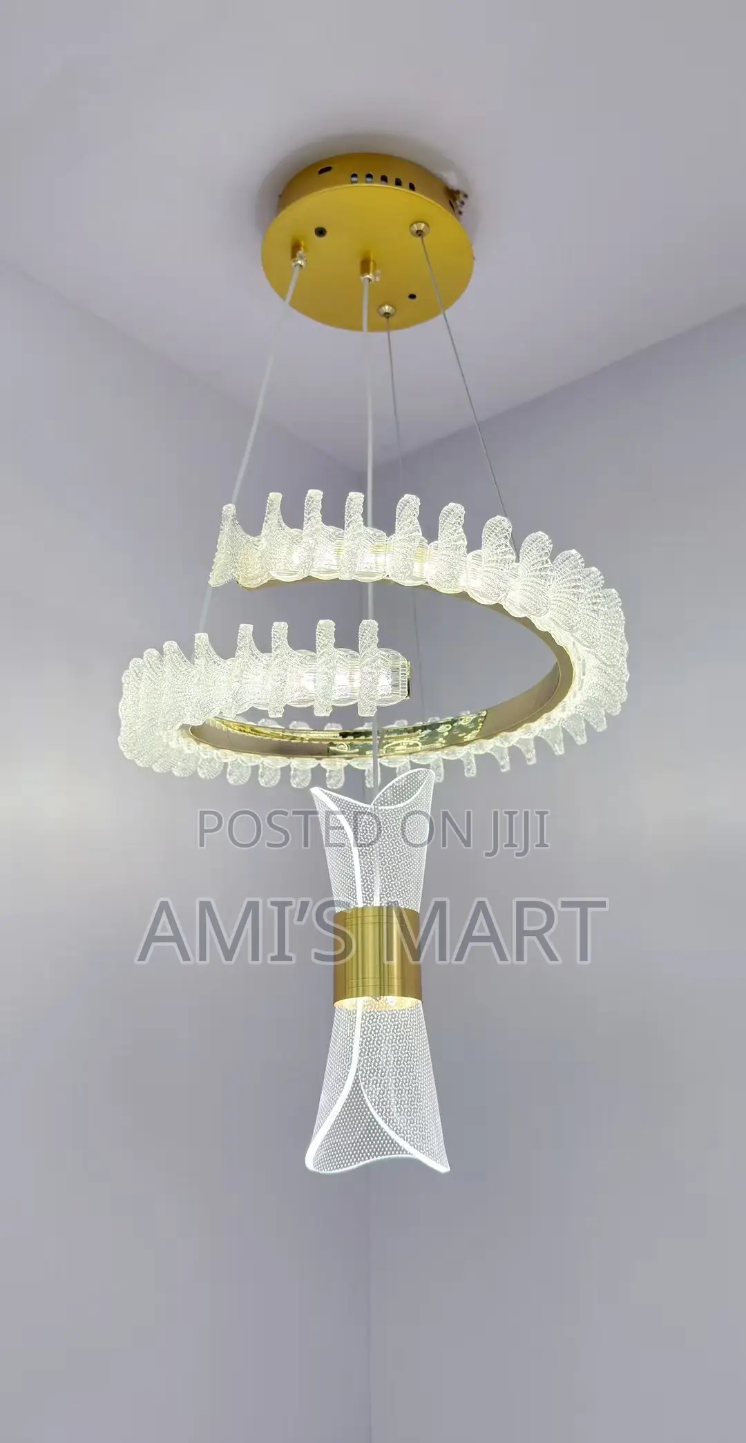Fancy Crystal Design Pendant Drop Chandelier Light.