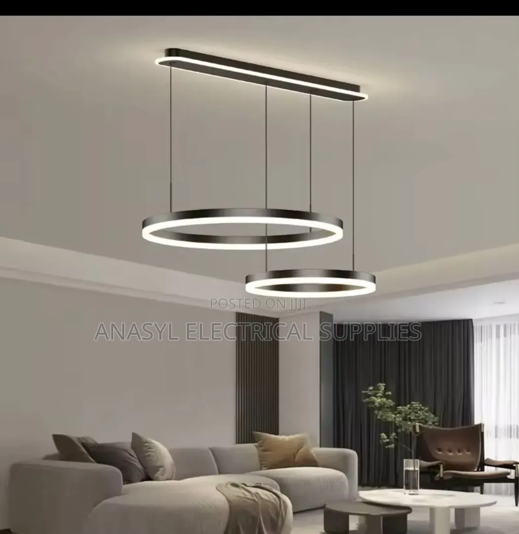 Modern LED Dimmable Chandelier Circular Rings Pendant Lamp