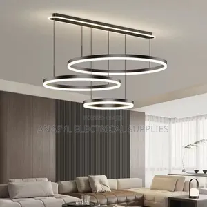 Modern Minimalist LED Dimmable Chandelier Circular Rings Pendant Lamp