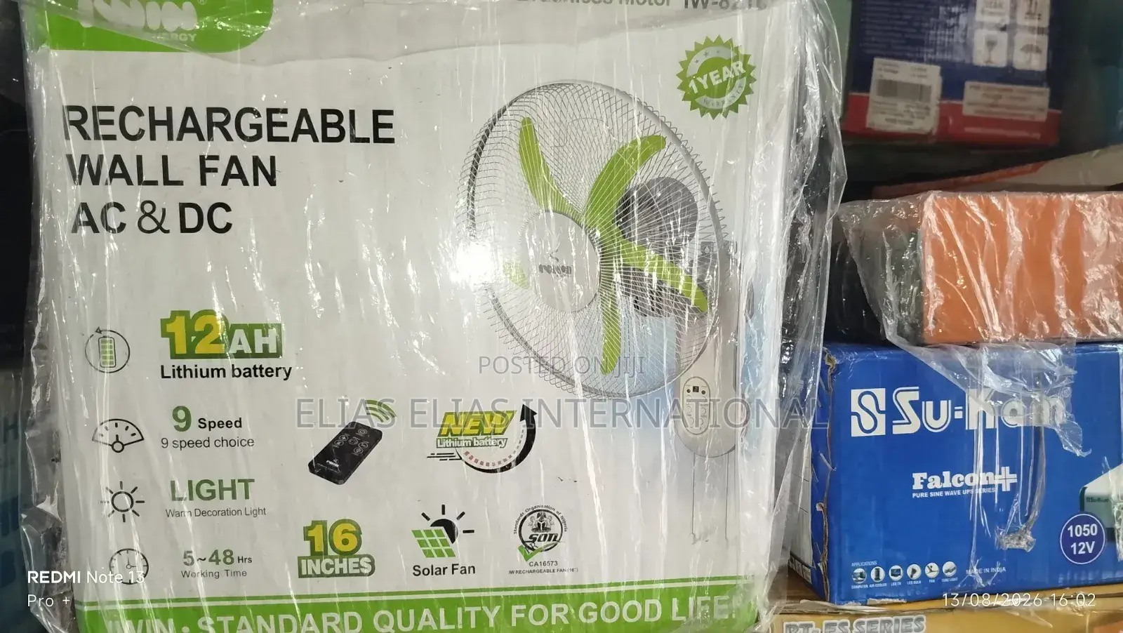 Rechargeable Wall Fan