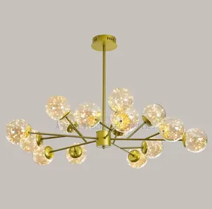 Nordic Starburst Pendant Light Modern Minimalist Crystal Glass
