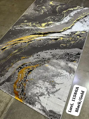 7x10fts Gray,gold and Black Turkish Center Rug