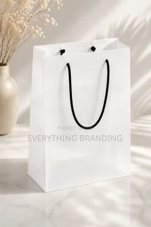 A4 White Kraft Paper Bag With Rope Handle for Shopping Retail