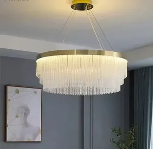 Remote Controlled Gold Plated Modern Crystal Chandelier Luxury Light