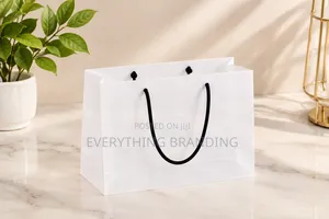 A5 White Kraft Paper Bag With Rope Handle – Shopping Packaging