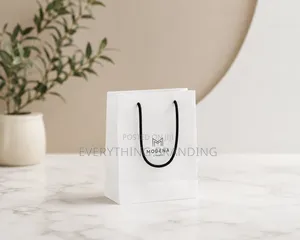 A5 White Kraft Paper Bag for Shopping, Gifts Packaging