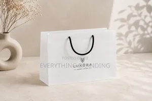 A4 White Kraft Paper Bag for Gifts, Food Shopping