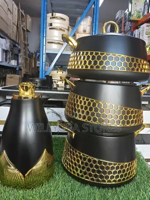 4 PCS- Decorative Insulated Serving Food Flask Set + Jug