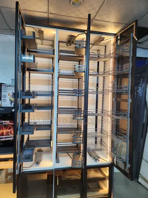 Multi-Layer Chrome Pull-Out Kitchen Pantry Unit