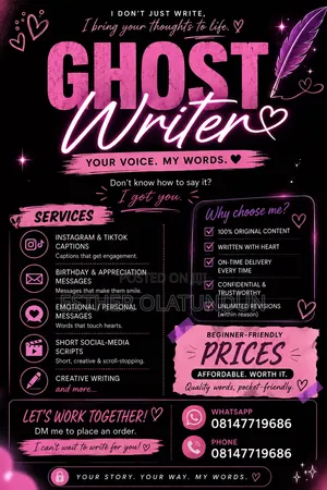 Personalized Ghost Writing and Writing Services